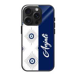 Blue Evil Eye Glass Name Case