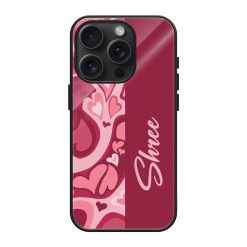 Abstract Heart Glass Name Case