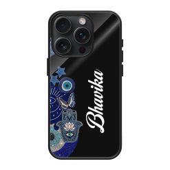 Hamsa Stars Glass Name Case