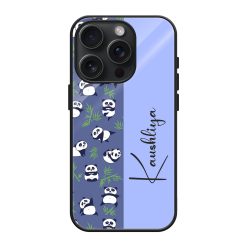 Little Panda Pattern Glass Name Case