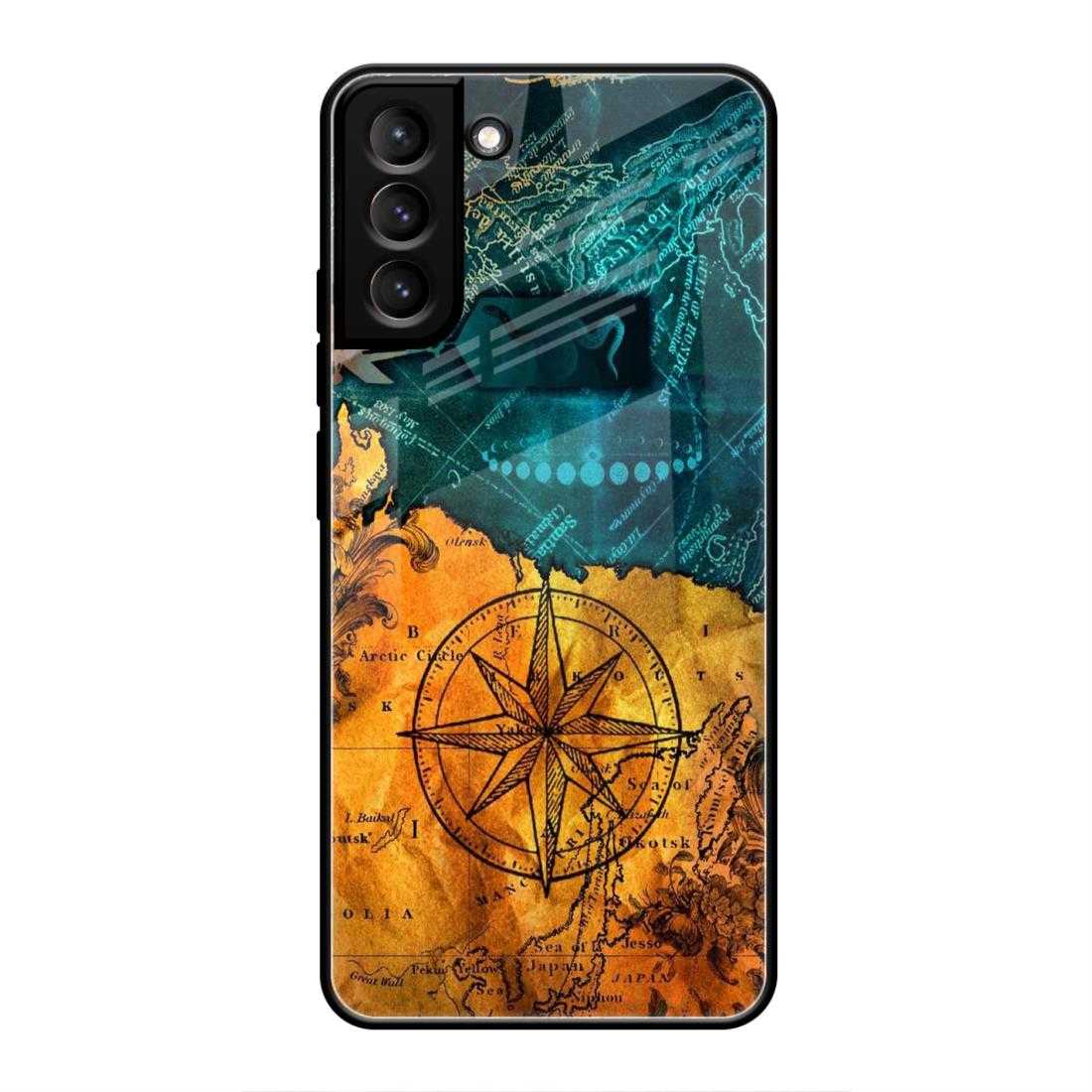 Map With Compass Samsung S21+ Glass Case – Stayclassy
