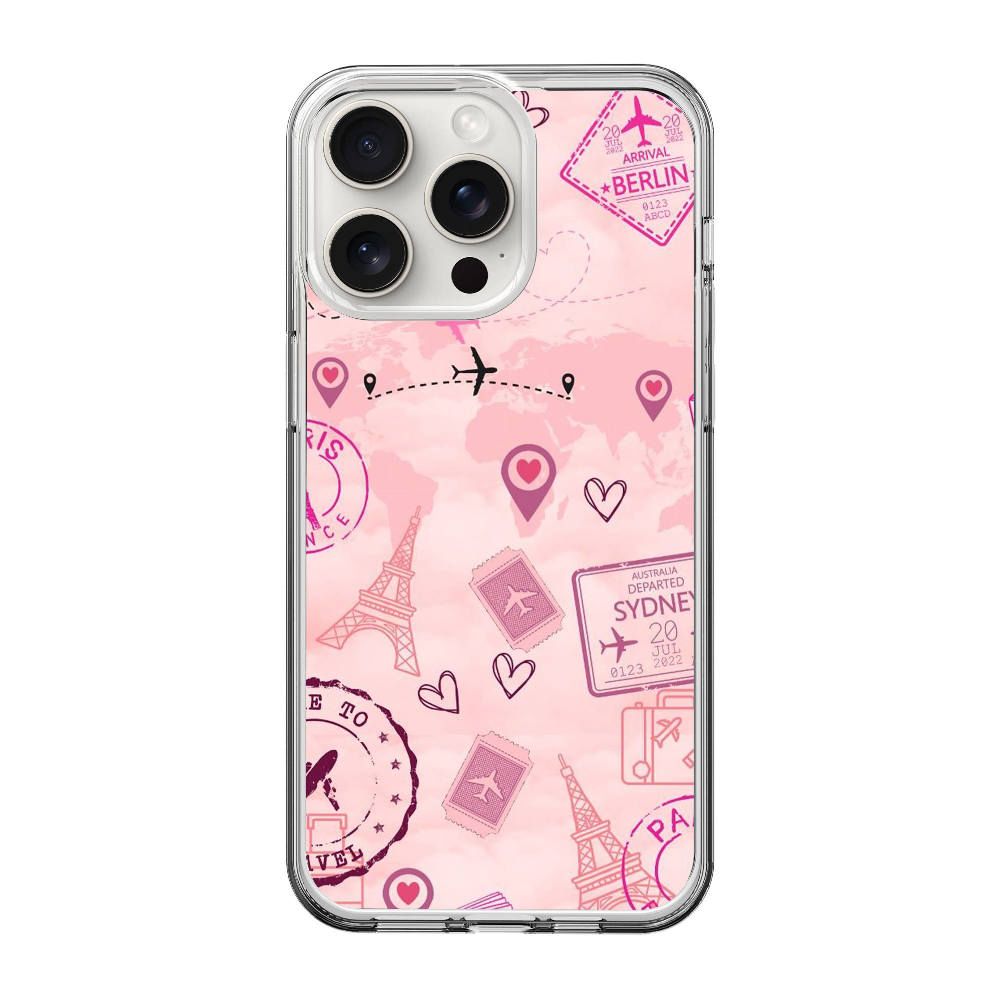Pink Travel Clear Case