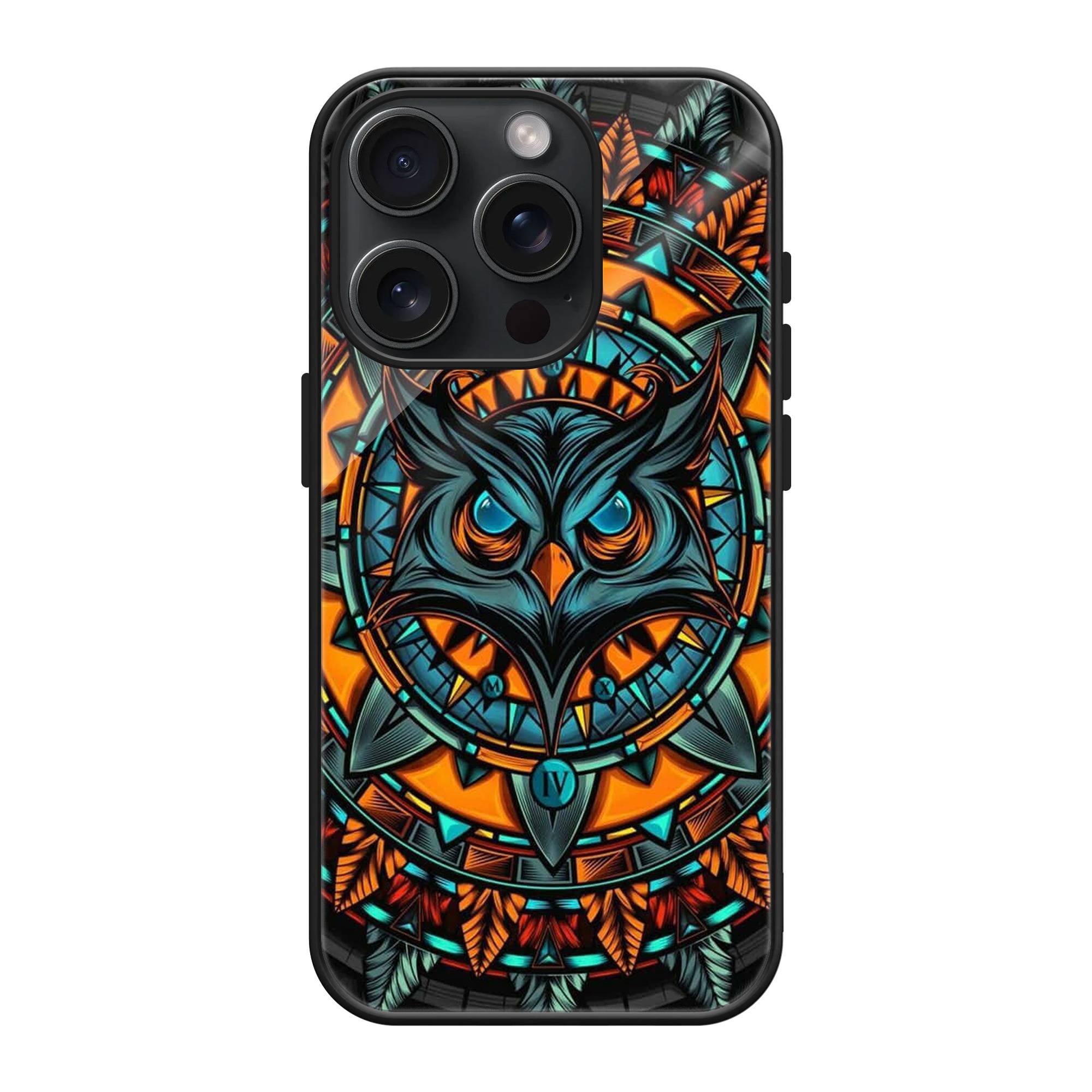 Retro Owl Glass Case