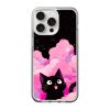 Black Cute Kitty Clear Case