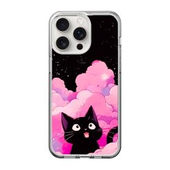 Black Cute Kitty Clear Case