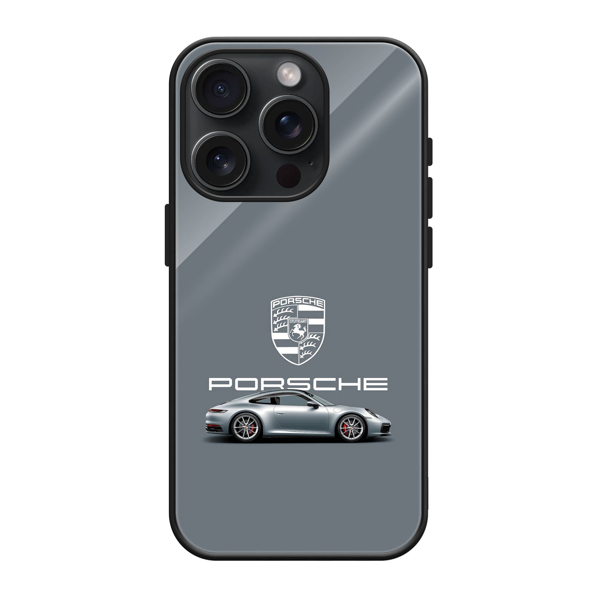 Silver Porsche Glass Case