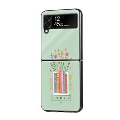 Floral Reads Samsung Z Flip Glass Case