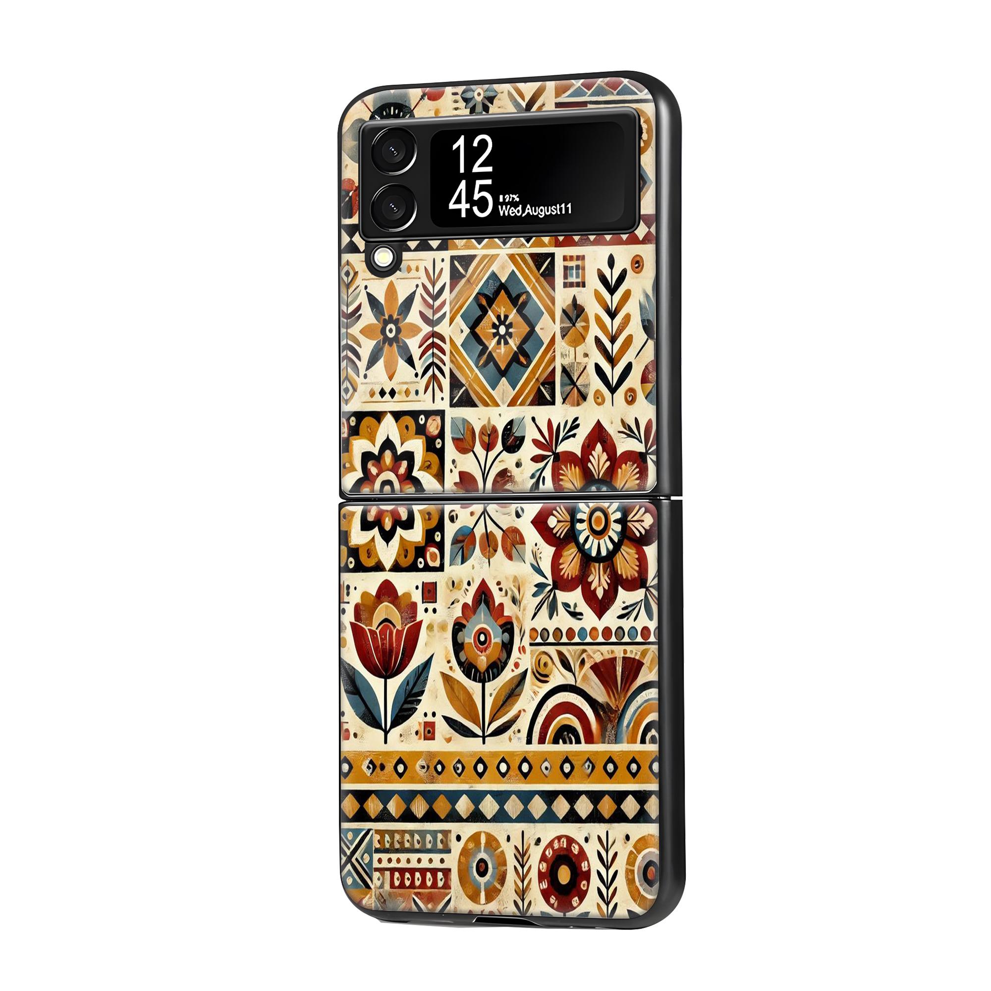 Patchwork Samsung Z Flip Glass Case