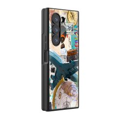 Travel Scrapbook Samsung Z Fold Glass Case