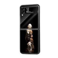 Cute Puppies Samsung Z Flip Glass Case