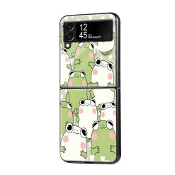 Cute Frogs Samsung Z Flip Glass Case
