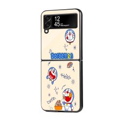 Cute Doraemon Samsung Z Flip Glass Case