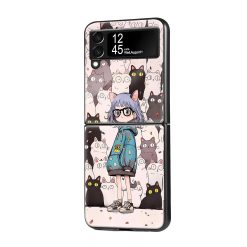 Many Cat Samsung Z Flip Glass Case