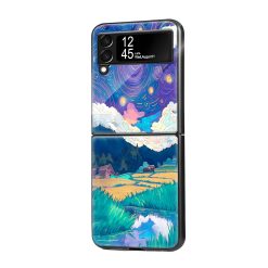 Starry Night Samsung Z Flip Glass Case