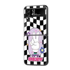 Checkerboard Samsung Z Flip Glass Case
