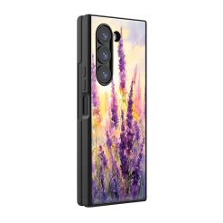 Lavender Flower Samsung Z Fold Glass Case