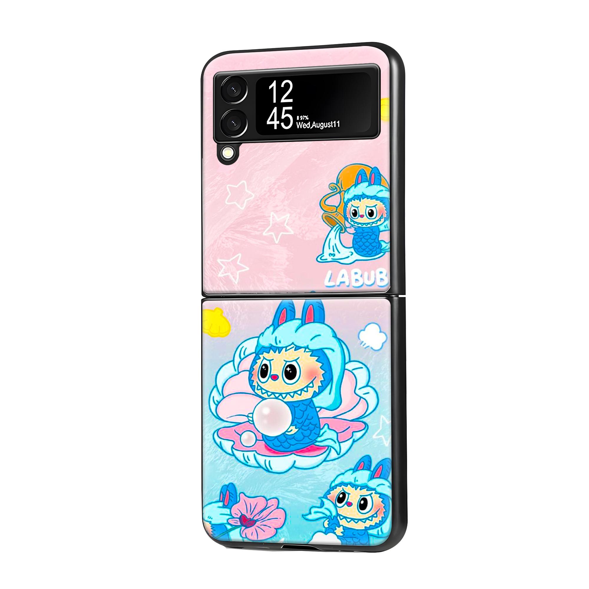 Labubu Samsung Z Flip Glass Case