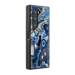 Blue Galaxy Samsung Z Fold Glass Case