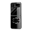 Black Porsche Samsung Z Flip Glass Case