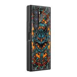 Retro Owl Samsung Z Fold Glass Case