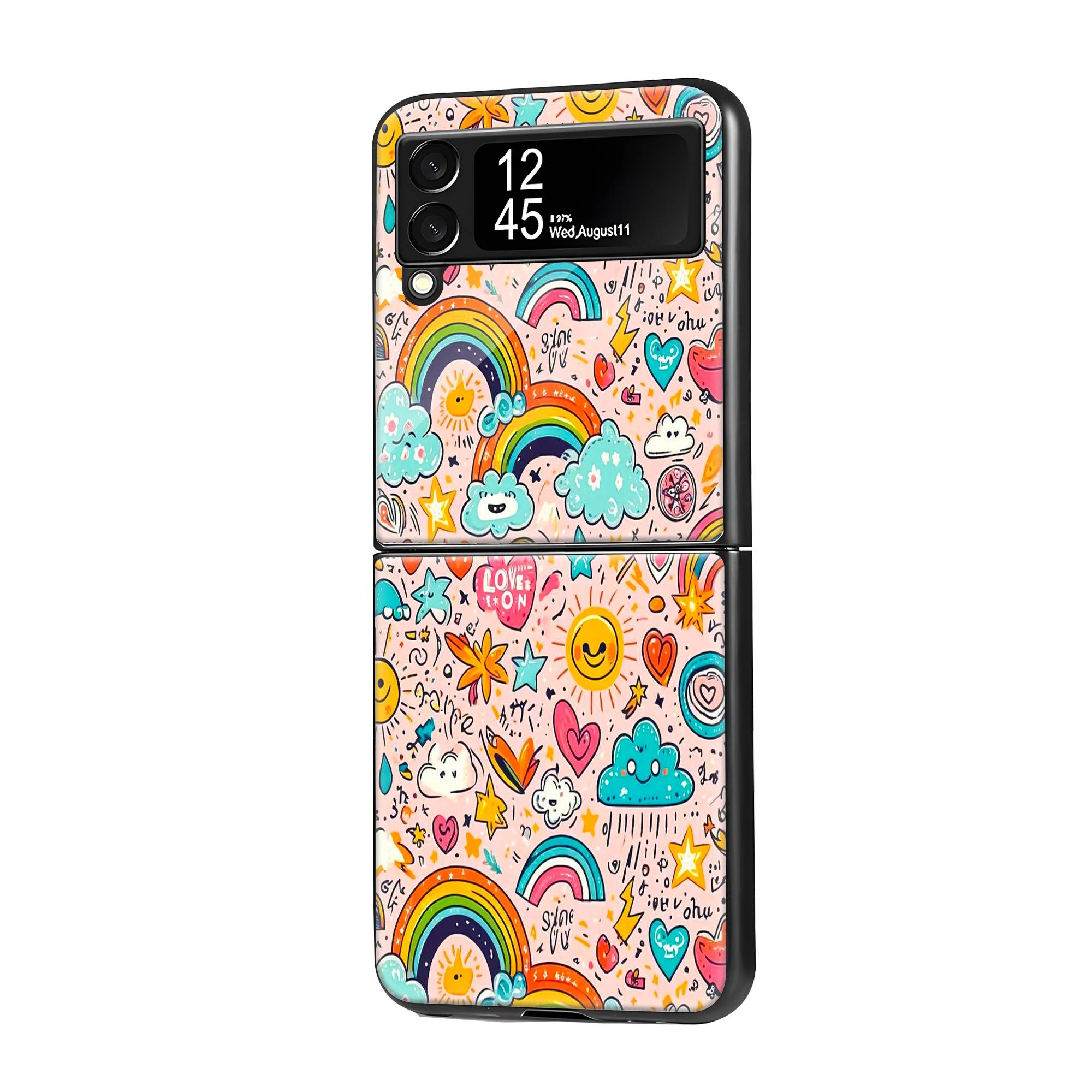Rainbows Samsung Z Flip Glass Case