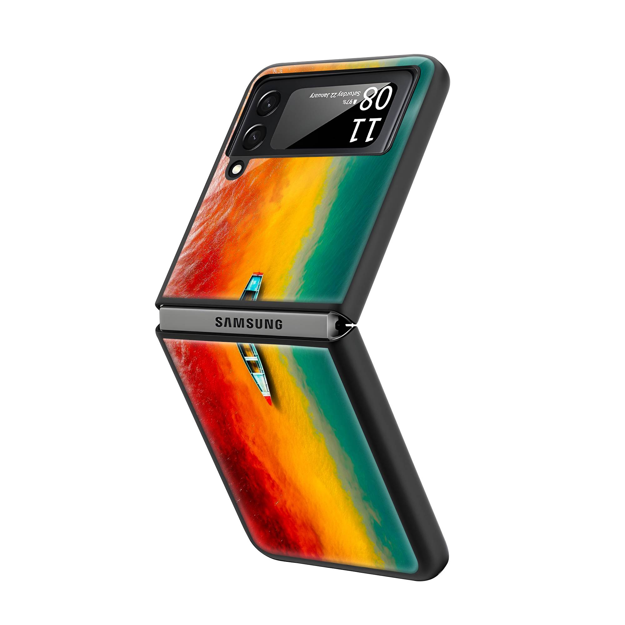 Rainbow Beach Samsung Z Flip Glass Case - Image 2