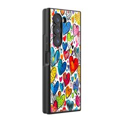 Heart Doodles Samsung Z Fold Glass Case