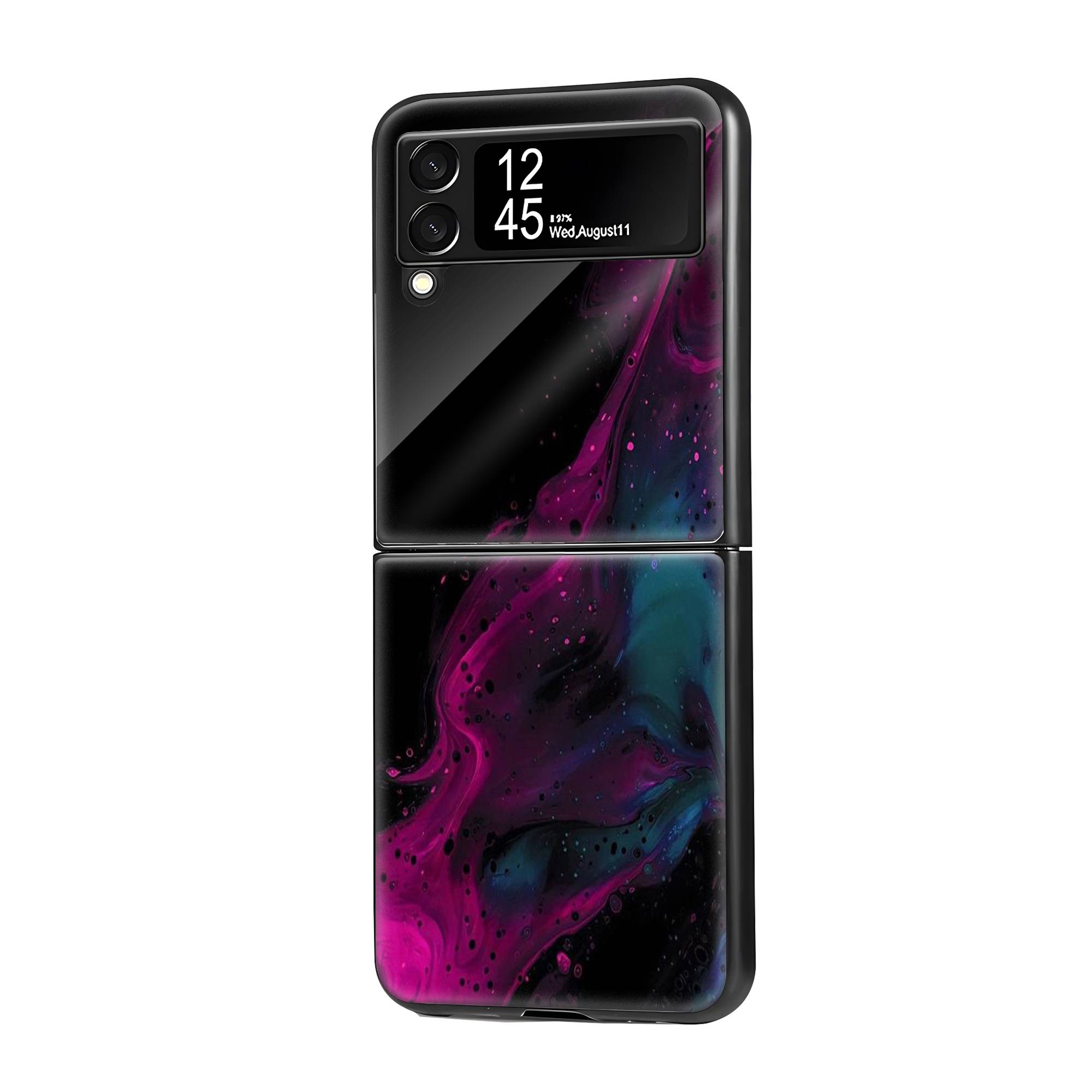 Purple Wave Art Samsung Z Flip Glass Case