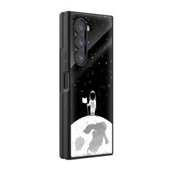 Astronaut On Moon Samsung Z Fold Glass Case