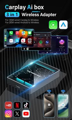 3-in-1 Ai Car Smart Box | Apple Carplay| Android Auto| Video Player | Netflix