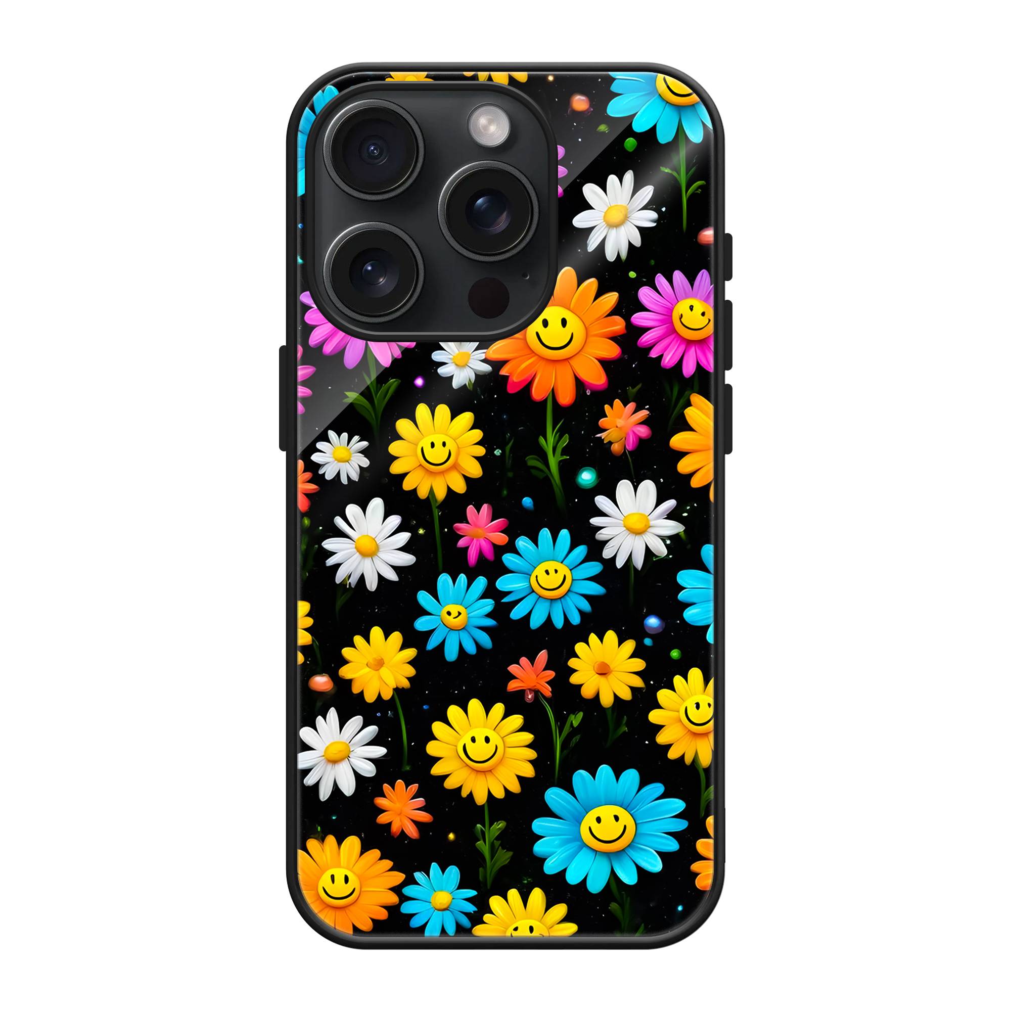 Happy Daisy Pattern Glass Case