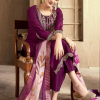 Vibrant Violet Premium Embroidered Suit Set