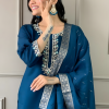 Deep Blue Premium Embroidered Suit Set