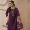 Deep Purple Premium Embroidered Suit Set