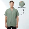 Green Fish Embroidered Shirts