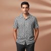 Back Monochrome Ripple Printed Shirts