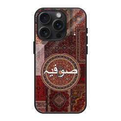 Red Mandala Rug Glass Name Case