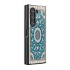 Teal Classic Medallion Samsung Z Fold Glass Case
