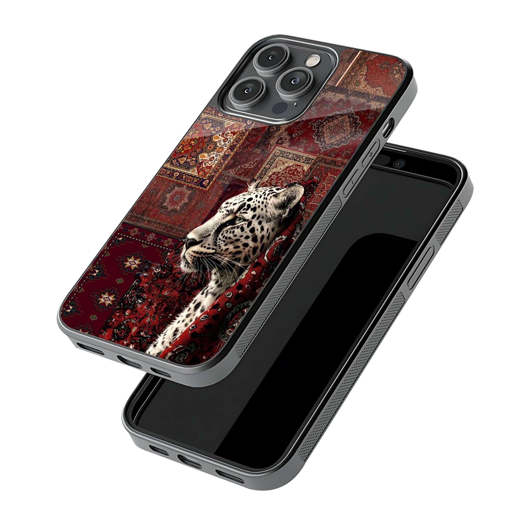 Red Leopard Carpet Glass Case - Image 3