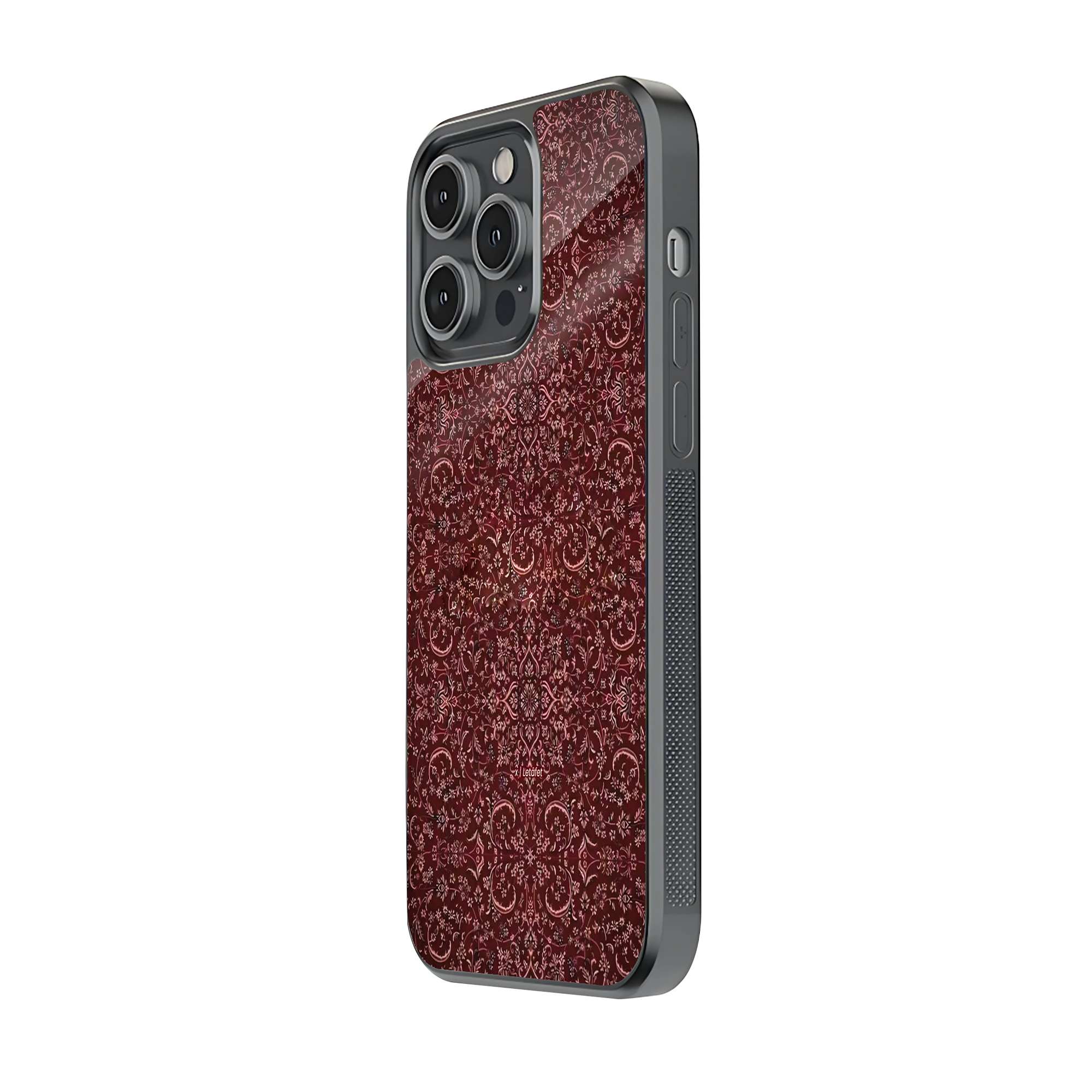 Red Floral Rug Glass Case - Image 2