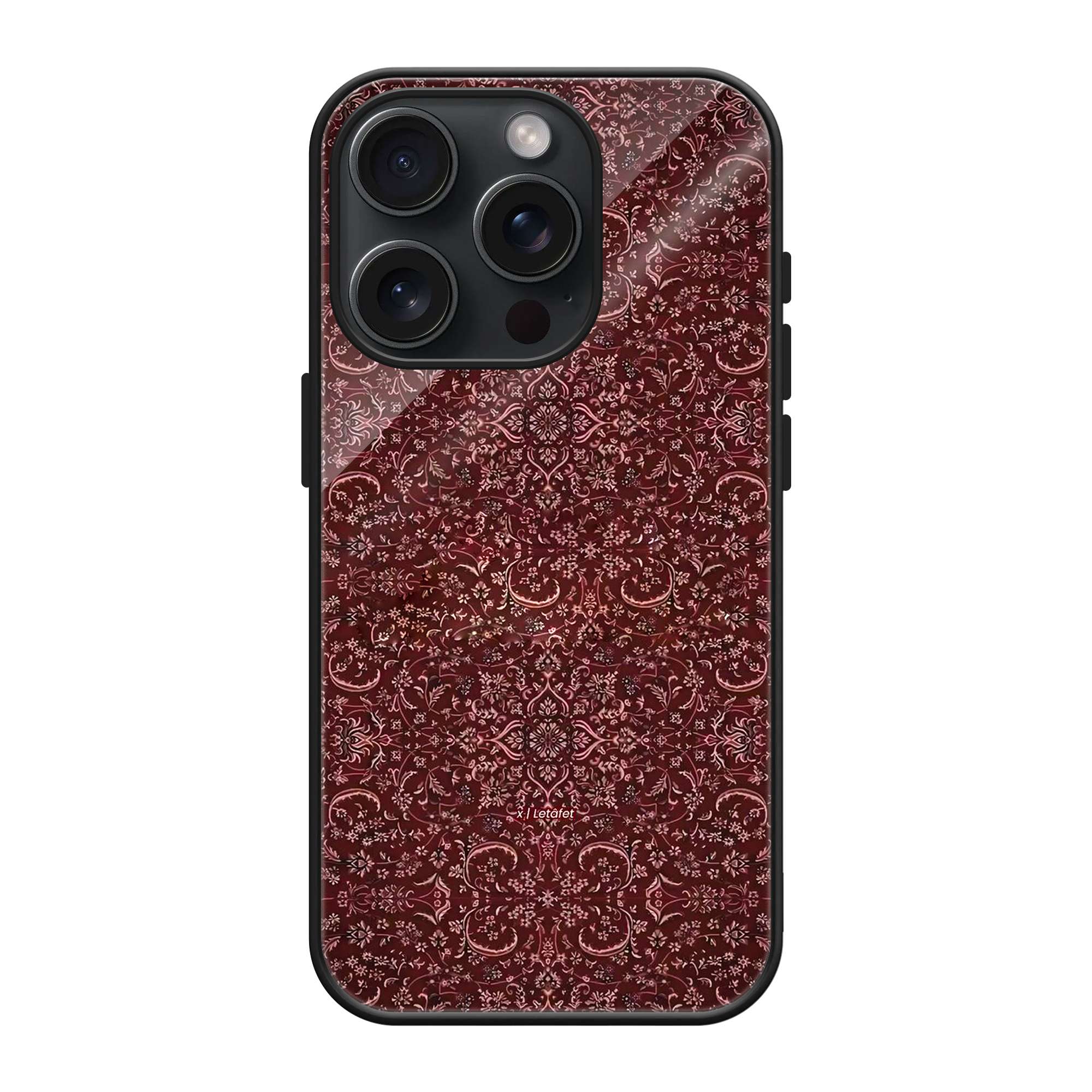 Red Floral Rug Glass Case