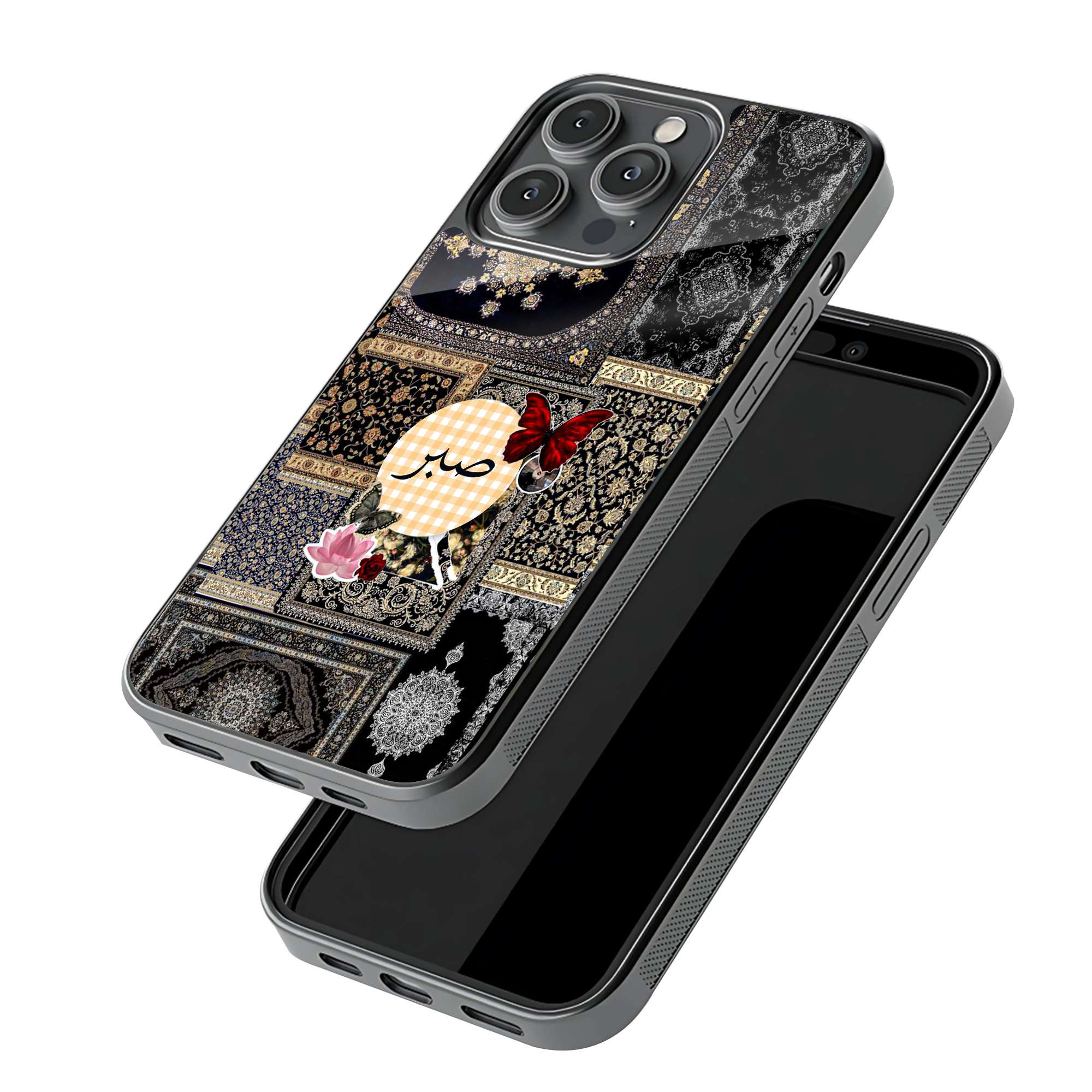 Red Butterfly Carpet Glass Case - Image 3