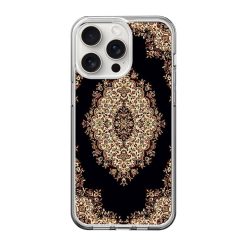 Black Persian Rug Pattern Clear Case