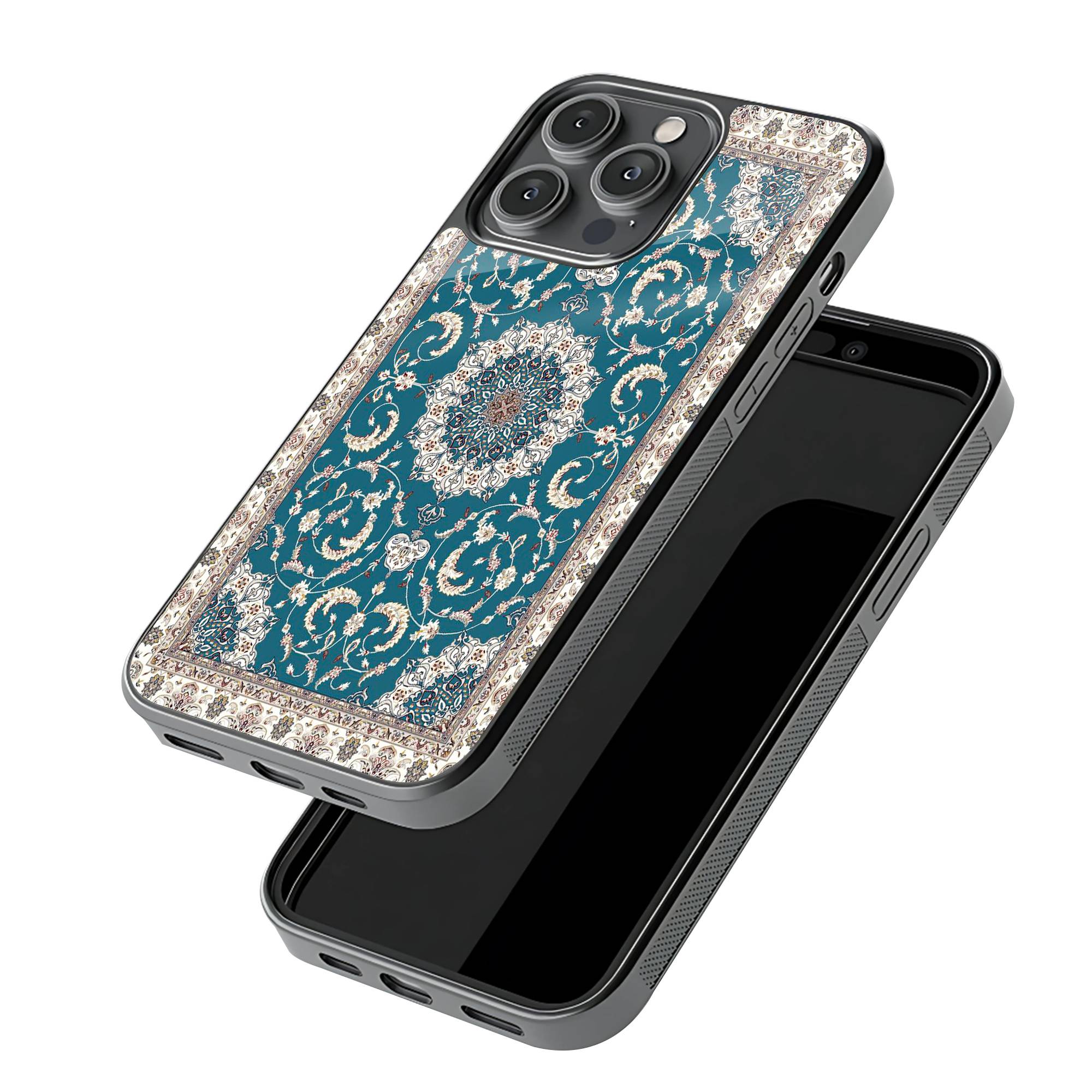 Teal Classic Medallion Glass Case - Image 3