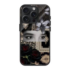 Custom Eyes Black Rose Rug Glass Name Case