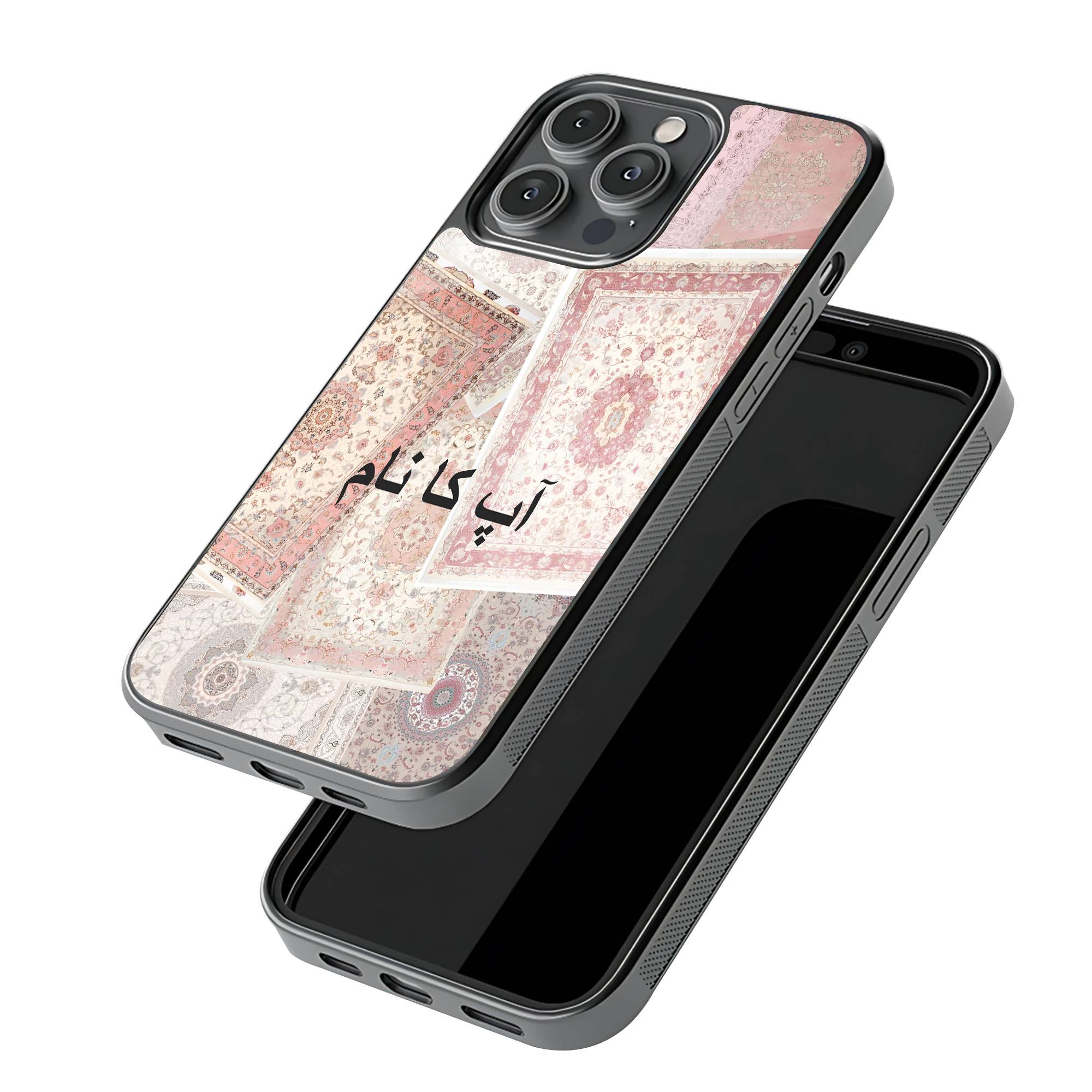 Blush Tapestry Rug Glass Name Case - Image 3