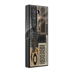 Black Persian Carpet Samsung Z Fold Glass Case