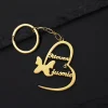 Big Heart Couple Name Keychain