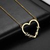 Stroke Heart Couple Name Necklace