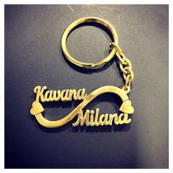 Couple Heart Infiniti Name Keychain